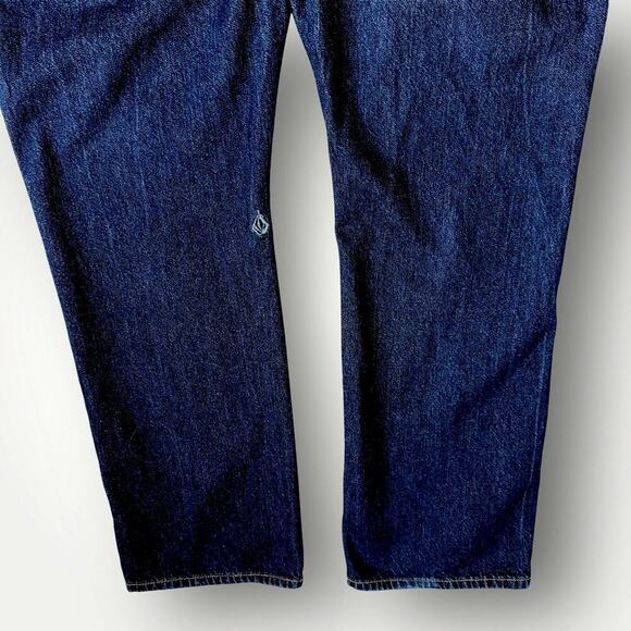 Volcom Vorta Denim Jeans Slim Fit Straight Leg Men Size 40X31 Dark Washed Blue - Picture 5 of 15